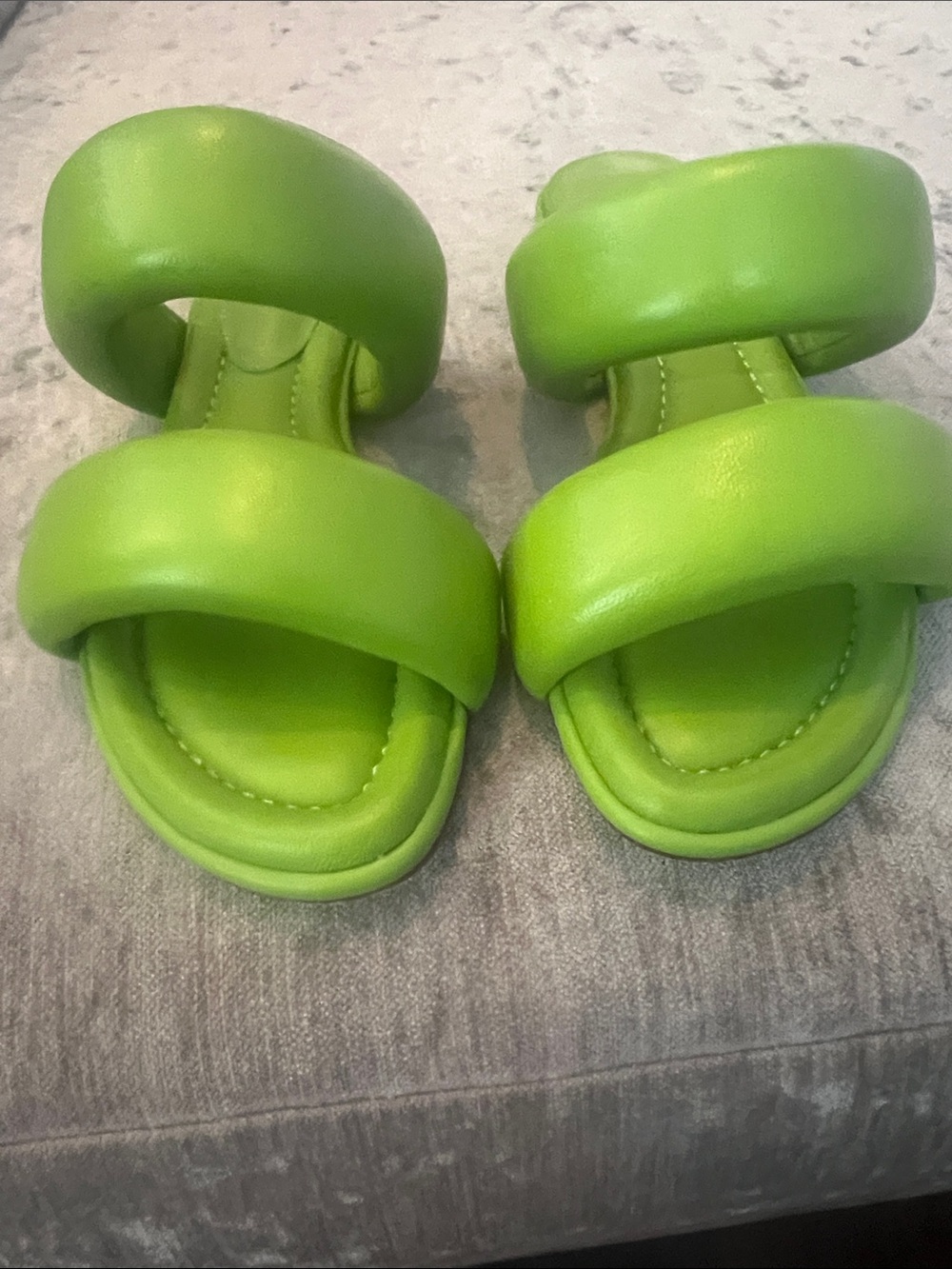 Alexandre Birman womens Bright Green Padded Slide Sandals size 35